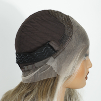 Peluca de Encaje Frontal 360 en Oferta, Fibra Sintética, Encaje Degradado, Peluca de Cabello Sintético de Alta Temperatura, Fibra Natural
