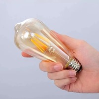 Ampoule LED vintage à filament Edison, dimmable, verre transparent ambré, G45 G80 G95 G125 ST64 A60 A80 C35 T35, ampoule décorative rétro