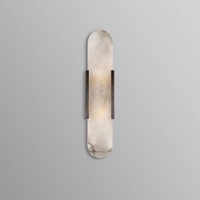 Lampe murale moderne Hui Xin en marbre naturel, corps en fer, douille E26, commande tactile, pour salon, design transfrontalier