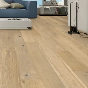 big plank white oak engineered wood floor natural light gray color wire brushed