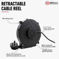 Câble d'alimentation rétractable Mella avec enroulement automatique, cordon rétractable pour lave-auto/machine à boucler les cheveux