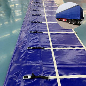 Cortinas laterales de camión de lona de PVC impermeables personalizadas de fábrica con revestimiento opaco para técnicas tejidas de transportador de semirremolque - Product Image 1
