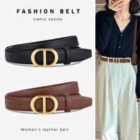 Ceinture en cuir véritable noire pour femme avec boucle rose, accessoire élégant de design tendance