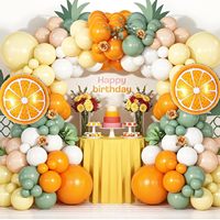 Perlengkapan Dekorasi Balon Lengkung Buah Oranye Kuning, Balon Oranye Lime Hijau, Tema Buah Musim Panas, Dekorasi Pesta Ulang Tahun dan Baby Shower