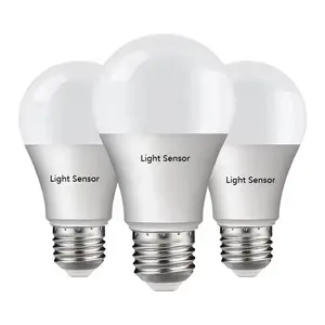 Factory price energy saving A60 size warm white 7w 9w e27 led bulb light sensor