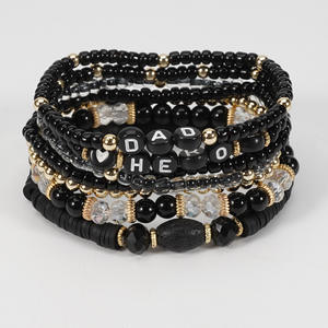 Pulseras de Cuentas de Joyería de Moda, Resina Acrílica, Chapado en Oro, Regalo para Hombres, Estilo Casual Unisex - Product Image 3