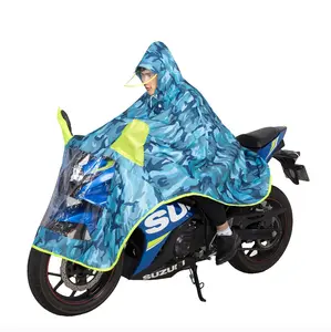 Poncho de lluvia Universal largo reutilizable impermeable Pvc impermeable Oxford Lino recubierto motocicleta Poncho Para Moto