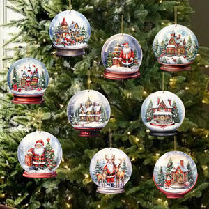 Décorations de Noël modernes, boule de cristal suspendue avec diamants, décorations de peinture festives - Product Image 3