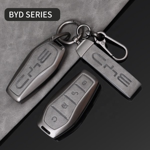 GROIC For Toyota Key Fob Cover With Genuine Leather Keychain, Zinc