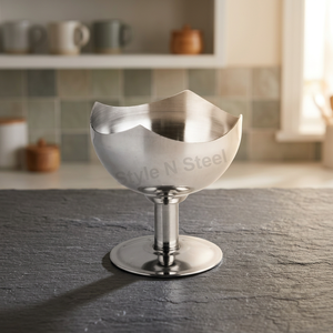 Coupe à crème glacée Design de fleurs avec bol en acier inoxydable pour soupe riz crème glacée collations bol en acier inoxydable ensemble tasse classique - Product Image 2