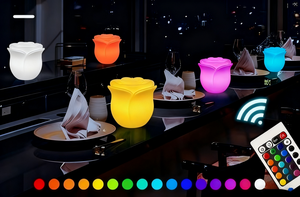 New Arrival điều khiển từ xa RGB <span class=keywords><strong>Color</strong></span> <span class=keywords><strong>Changing</strong></span> Cordless <span class=keywords><strong>LED</strong></span> bảng đèn trắng PE nhựa ánh sáng tâm trạng <span class=keywords><strong>LED</strong></span> <span class=keywords><strong>Rose</strong></span> đèn - Product Image 6