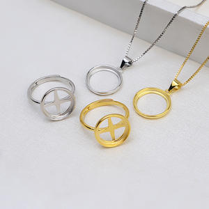 Nouvelle bague en argent fin 925 pour femme, avec ouverture en forme de coquille de cheval et de jade, accessoire DIY, avec support vide pour perle sans aiguille 13-15, modèle 1423 - Product Image 2