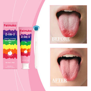 Nuovo arrivo 2-in-1 Gel per la pulizia della lingua con spazzola pulizia profonda ridurre l'allevamento batterico alito fresco per la salute orale cura - Product Image 5