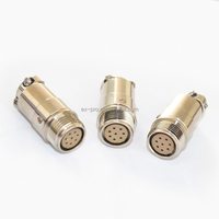 Prise mâle 8 broches TAJIMI HT10A-8PA-1, prise femelle HT10A-8SD-1, protection IP44, courant 2A, auto-bloquant Push-Pull, nickelé Fuji