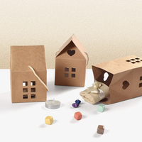 Boîte à biscuits en papier kraft en forme de maison, impression personnalisée, écologique, pour pâtisserie aux fraises, pour boulangerie