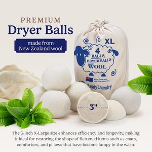 Boules de séchage en laine naturelle, adoucissant textile pour peaux sensibles, boules de lavage réutilisables, accessoires pour machine à laver domestique - Product Image 3