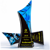 3d cristal trophée carré sablage trophée en cristal Personnalisé de conception spéciale en gros feu flamme en forme de trophée en verre de cristal