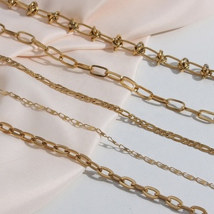 Dreamshow Fashion <strong>Chains</strong> Necklaces Figaro <strong>Chain</strong> &amp; Paper Clip <strong>Chain</strong> Necklace Set 18k Gold Plated <strong>Stainless</strong> <strong>Steel</strong> Necklace - Product Image 5