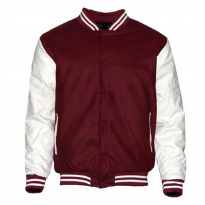 บอมเบอร์หนังวัวแท้,เสื้อแจ็คเก็ตแขนยาวทำจากหนังซาตินหลากสี - Product Image 1