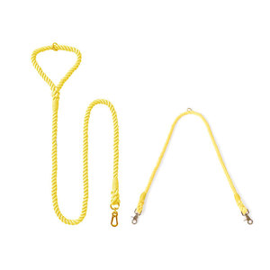 Correa de Lujo para Perros de Dos Cabezas, de Cuerda de Algodón de Color Sólido, Ecológica, 120cm + 90cm - Product Image 2