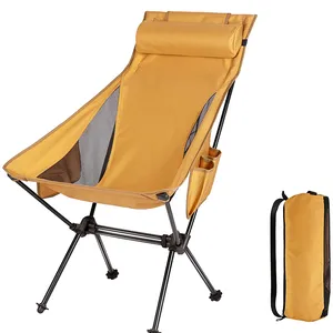 Heavy Duty Collapsible Camp Chair Folding Outdoor Support 330LBS Kid Camping Chair With Cup Holder