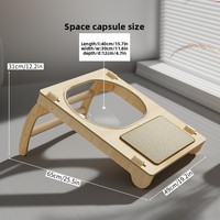 Structure d'escalade pour chat en sisal en forme de capsule spatiale inclinée, avec griffoir intégré, anti-rayures, anti-poussière et auto-entretenante