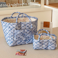 Panier de rangement personnalisé en gros, style INS haut de gamme, grande capacité, panier à linge domestique, bac de rangement en tissu pour articles divers