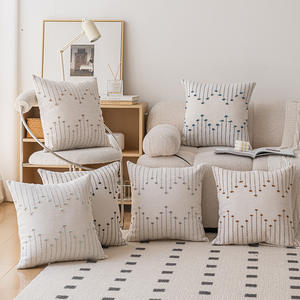 หมอนอิงผ้าฝ้ายลายพืชทรงสี่เหลี่ยม สำหรับตกแต่งห้องนั่งเล่นและห้องนอน ชุดของตกแต่งบ้าน - Product Image 5