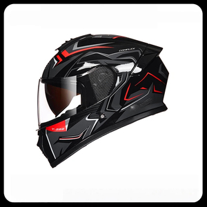 Casque de moto intégral en ABS durable avec fermeture à dégagement rapide, homologué DOT, double visière, doublure en coton, toutes saisons - Product Image 2