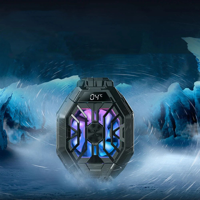 Black Shark FunCooler 2 Pro Temperature Display RGB Lighting for Gaming Phone iPhone /Black Shark 4/Rog/Xiaomi/Poco F3
