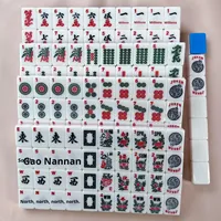 Mahjong américain de luxe 166 tuiles multicolores, motif peint à la main, en mélamine multicouche, pour 4 joueurs, style moderne et personnalisé