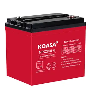 KOASA Hạng Nhất NPC250-6 UPS Lưu Trữ Pin 6V 250AH Pin Năng Lượng Mặt Trời