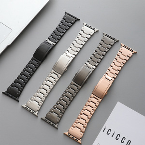 Bandas de acero inoxidable para <span class=keywords><strong>Apple</strong></span> <span class=keywords><strong>Watch</strong></span> Ultra 49mm Series 8 7 <span class=keywords><strong>6</strong></span> 5 44mm 40mm 42mm 38mm Bandas con cierre plegable - Product Image 1