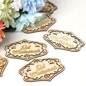 10 pièces/sac, vente en gros, pendentifs en bois DIY pour la décoration de la maison pour le Ramadan Kareem, décorations islamiques pour l'Aïd, idée cadeau, dropshipping bienvenu - Product Image 4