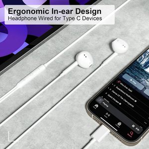 Auriculares con cable universales de 3,5 mm con micrófono, auriculares tipo C, llamadas manos libres, subwoofer, tapones para los oídos, ergonómicos y cómodos - Product Image 5