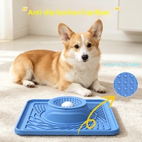 Bol à lécher pour animaux en silicone anti-renversement avec base à ventouse, écologique et durable, pour l'alimentation à domicile, yaourt, purée et toilettage des animaux