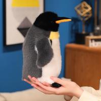 Peluche pingouin noir mignon, jouet en peluche pour bébés et enfants, poupée câline pour dormir, cadeau de vacances
