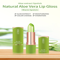 Haute qualité 7 couleurs naturel Aloe Vera rouge à lèvres longue durée hydratant maquillage mignon Style changement de couleur baume à lèvres femmes ODM