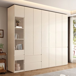 Armadio Moderno da Terra a Soffitto <span class=keywords><strong>con</strong></span> Vanità e Mensole Aperte |   Armadio di Lusso per Camera da Letto <span class=keywords><strong>con</strong></span> Specchio e Cassetti Portaoggetti - Product Image 2