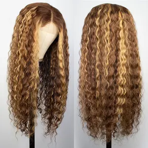 Great Quality Human Hair Lace Front Wigs Raw Human Hair Wigs Highlight Deep Wave Wig