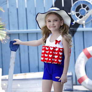 Printing Safety Kids Girls One Piece Flat Angle Floating Buoyancy Swimwear <strong>Swimsuit</strong> for Children - Product Image 5