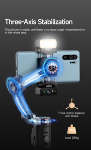 Stabilisateur de cardan à trois axes intelligent M03 avec suivi du visage par IA, anti-vibration, trépied, microphone sans fil et lumière d'appoint - Product Image 4