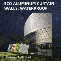 Panneau de mur-rideau en alliage d'aluminium perforé, revêtement PVDF, imperméable, ignifuge, anticorrosion, revêtement extérieur pour bâtiment
