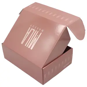 럭셔리 cutom 고품질 보석 상자-동관 핑크 스토어 a5 선물 상자 피부 관리 패키지 친환경 골판지 우편물 상자