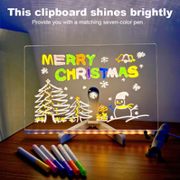 Vente en Gros d'Usine Veilleuse 3D Personnalisée Tableau de Messages en Acrylique Lumineux Tableau de Notes Lumineux Effaçable Bricolage Peindre Tableau LED Réinscriptible