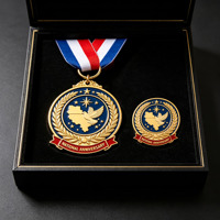 Épingle à médaille personnalisée en forme de designer chinois logo sécurité étoiles médaille ruban barre