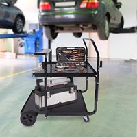Chariot de soudage robuste avec poignée, chaîne et crochet, chariot de soudage en acier à 4 niveaux pour atelier, plateforme d'achat chinoise