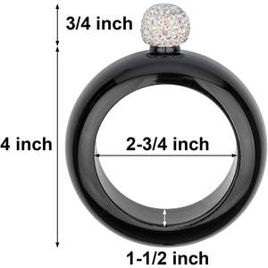 2025 diseño novedoso pulsera de acero inoxidable frasco 3,5 oz diamantes de imitación negros presente para mujeres - Product Image 3