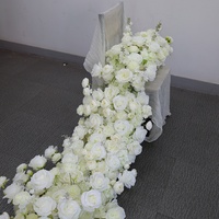 Arrangement floral artificiel de luxe rouge et blanc en gros pour la décoration de table de mariage et les centres de table