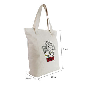 Bolsas de comestibles reutilizables 100% algodón, bolsa de lona ecológica con impresión - Product Image 3